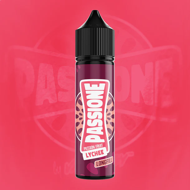 VAPOLOGY PASSIONE - PASSIONFRUIT LYCHEE LONG FILL 60ml Capacity (30ml Flavor Concentrate)