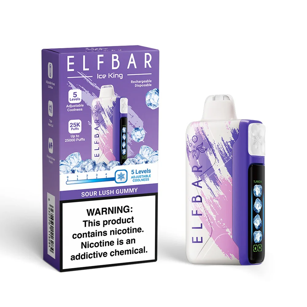 ELFBAR ICE KING 25 000 PUFFS 5% – SOUR LUSH GUMMY