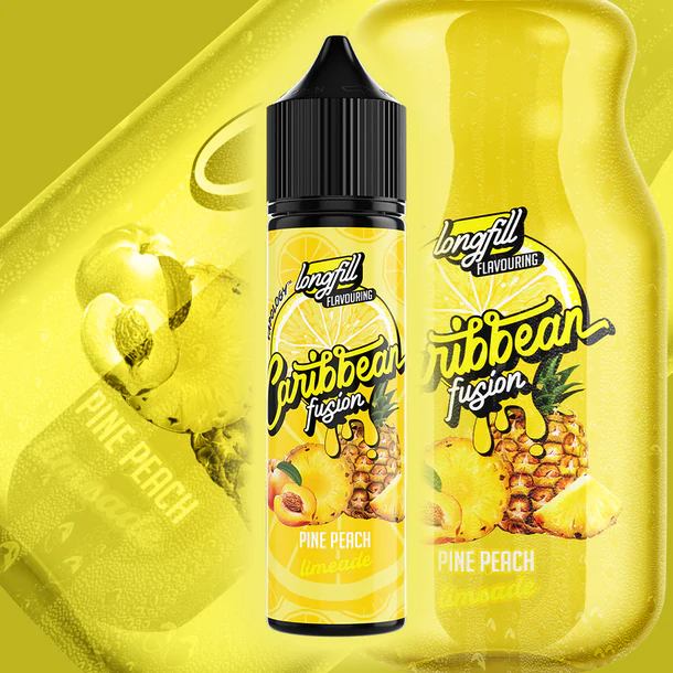 VAPOLOGY CARRIBEAN FUSION - PINE-PEACH LEMONADE 60ml Capacity (30ml Flavor Concentrate)